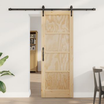 Usa glisanta Gossi cu set de hardware 73.5x198.5 cm din lemn masiv de pin, usa interioara Gossi 'orkdal'73.5x198.5x4 cm din lemn masiv de pin