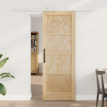 Usa glisanta Gossi cu set de hardware 73.5x198.5 cm din lemn masiv pin, usa de interior Gossi 'orkdal'73.5x198.5x4 cm din lemn masiv pin