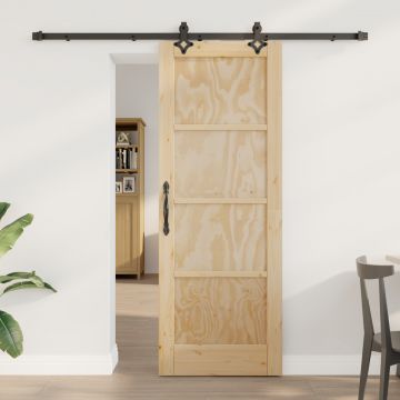 Usa glisanta Gossi cu set de hardware 73.5x198.5 cm din lemn solid de pin, usa interioara Gossi 'orkdal'73.5x198.5x4 cm din lemn solid de pin