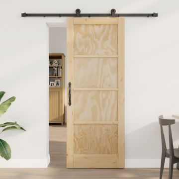 Usa glisanta Gossi cu set de hardware 78x202 cm din lemn masiv de pin, usa interioara 'orkdal'78x202x4 cm din lemn masiv de pin