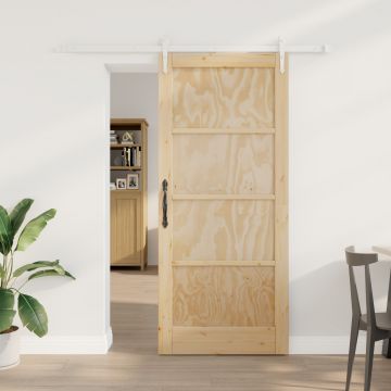 Usa glisanta Gossi cu set de hardware 78x202 cm din lemn solid de pin, usa interioara Gossi orkdal 78x202x4 cm din lemn solid de pin