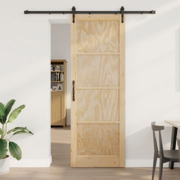 Usa glisanta Gossi cu set de hardware 83x232 cm din lemn solid de pin, usa interioara orkdal 83x232x4 cm din lemn solid de pin