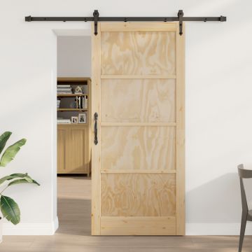 Usa glisanta Gossi cu set de hardware 93x211 cm lemn solid pin, usa interioara Gossi 'orkdal'93x211x4 cm lemn solid pin