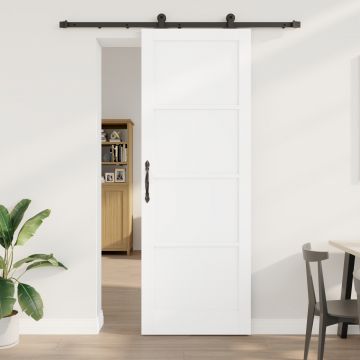 Usa glisanta Gossi cu set de hardware alb 83x232 cm din lemn masiv de pin, usa interioara 'orkdal'alb 83x232x4 cm din lemn masiv de pin
