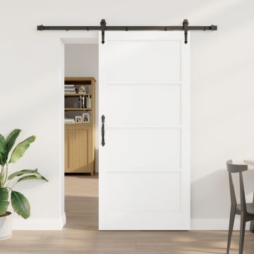 Usa glisanta Gossi cu set de hardware alb 93x202 cm lemn masiv pin, usa interioara Gossi “orkdal” alb 93x202x4 cm lemn masiv pin