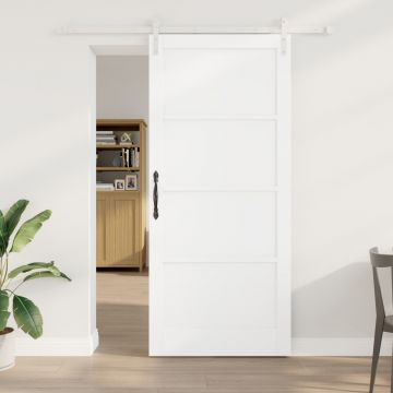 Usa glisanta Gossi cu set de usi alb 93x211 cm lemn masiv pin, usa interioara Gossi 'orkdal'alb 93x211x4 cm lemn masiv pin