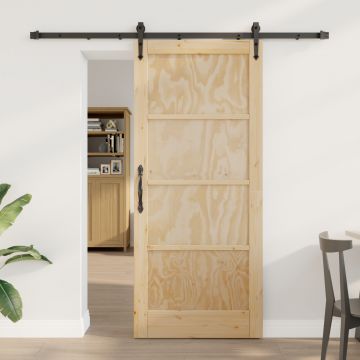 Usa glisanta Gossi cu set hardware 78x202 cm lemn solid de pin, usa interioara 'orkdal'78x202x4 cm lemn solid de pin