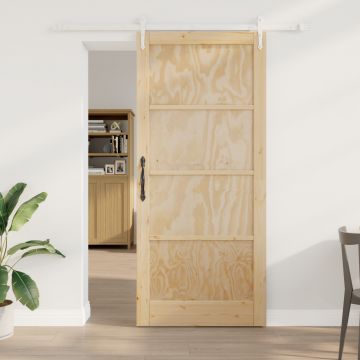 Usa glisanta Gossi cu set hardware 93x211 cm lemn masiv de pin, usa interioara 'orkdal'93x211x4 cm lemn masiv de pin