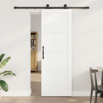 Usa glisanta Gossi cu set hardware alb 73.5x211 cm lemn solid de pin, usa interioara Gossi 'orkdal'alb 73.5x211x4 cm lemn solid de pin