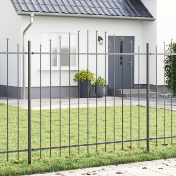Gard Gossi cu varf de arc gri 1,7x1,5 m otel
