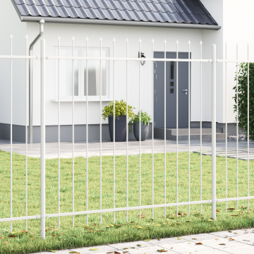 Gard Gossi cu varf de lance alb 1,7x1,5 m otel