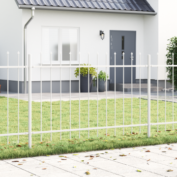 Gard Gossi cu varf de lance alb 1,7x1 m otel