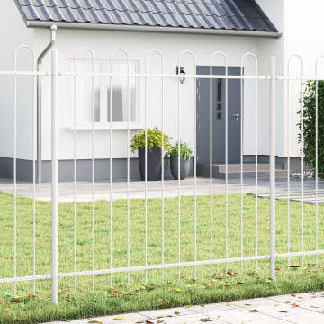 Gard Gossi cu varf in arc alb 1,7x1,5 m din otel