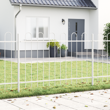 Gard Gossi cu varf rotunjit alb 1,7x0,8 m otel