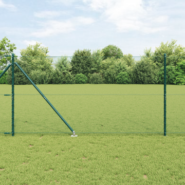 Gard hexagonal Gossi verde 1,2x100 m otel, stalpi pentru gard Gossi cu spike 13 buc Ø32 mm 140 cm otel galvanizat