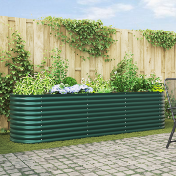 Gossi baza de gradina ridicata verde 320x80x81 cm din otel galvanizat