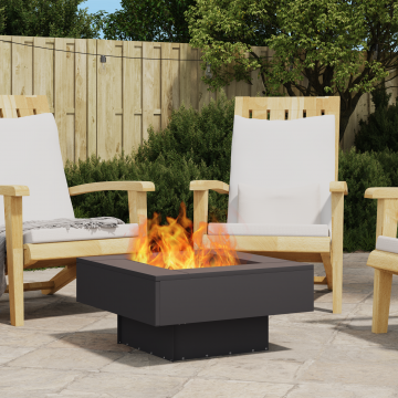 Gossi foc de tabara patrat negru 60x60x30 cm otel