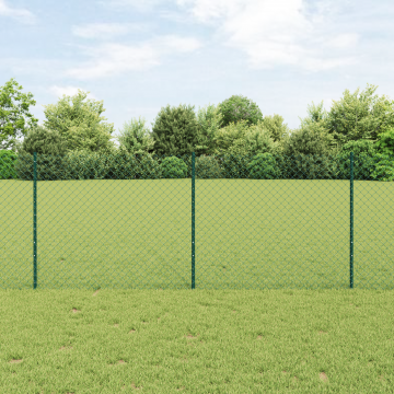 Gossi gard din plasa de lant cu 22 de stalpi u verde 1x25 m otel