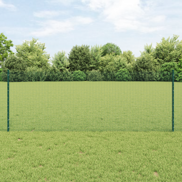 Gossi gard din plasa sudata cu 11 stalpi u verde 0.8x25 m otel