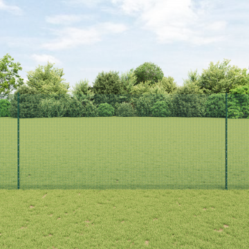 Gossi gard din sarma sudata cu 11 stalpi u verde 1.4x25 m otel