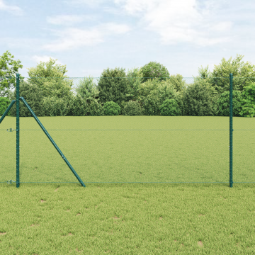 Gossi gard hexagonal verde 1.2x10 m otel, posturi de gard Gossi 7 buc verde Ø32 mm 170 cm otel galvanizat