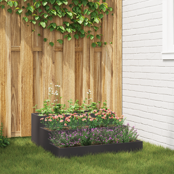 Gossi ghivece pentru gradina 3-nivele 90x90x35 cm otel negru