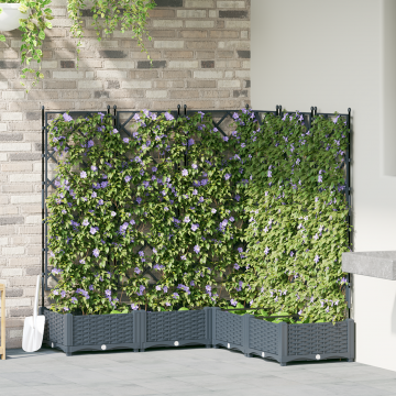 Gossi ghiveci de gradina cu pergola 5 piese gri deschis 120x120x125.5 cm
