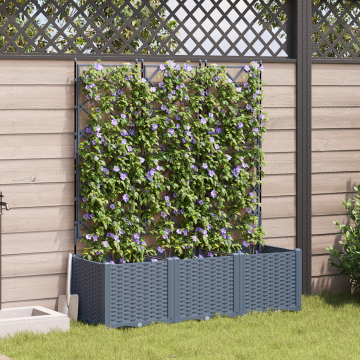 Gossi ghiveci de gradina cu trellis 3 pcs gri deschis 120x40x143 cm Gossi ghiveci de gradina cu trellis 3 pcs gri deschis 120x40x143 cm