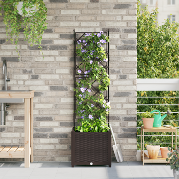 Gossi ghiveci de gradina cu trellis maro 40x40x143 cm