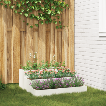 Gossi ghiveci pentru gradina 3-tier 90x90x35 cm alb otel