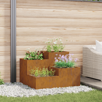Gossi jardiniera de gradina, 80x80x60 cm, otel corten