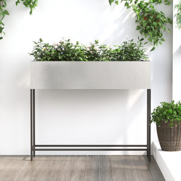 Gossi jardiniera ridicata de gradina, 100x26x82 cm, otel inoxidabil
