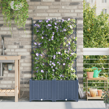 Gossi jardiniere cu sistem de irigare 2 buc gri