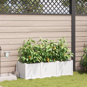 Gossi jardiniere cu sistem de irigare 3 piese alb