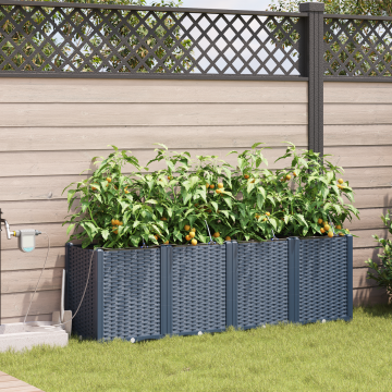 Gossi jardiniere cu sistem de irigare a apei 4 buc gri