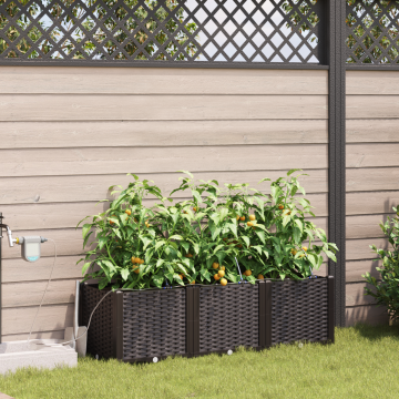 Gossi jardiniere cu sistem de irigare pentru apa 3 buc brown