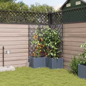Gossi jardiniere cu sistem de irigatie 3 buc gri deschis