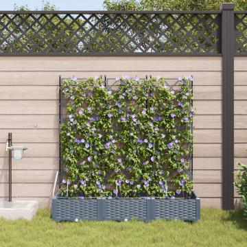 Gossi jardiniere cu sistem de irigatie 3 piese gri deschis