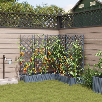 Gossi jardiniere cu sistem de irigatie 5 buc gri deschis