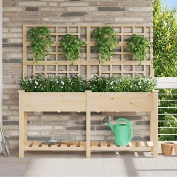 Gossi jardiniere cu spaliere si raft 161x43x152 cm lemn masiv de pin