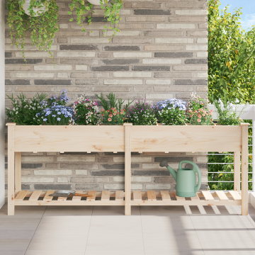 Gossi jardiniere de gradina cu grile 203x53x76 cm lemn masiv de brad