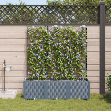 Gossi jardiniere pentru gradina cu sistem de irigare 3 bucati gri deschis