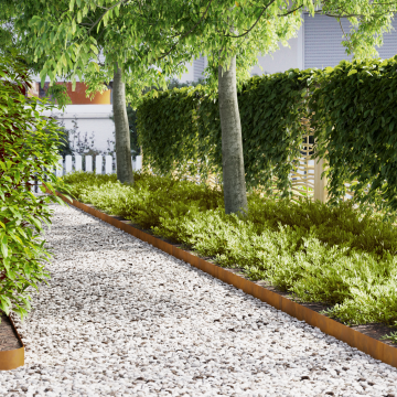 Gossi margini de gazon, 50 buc., 100x0.5x15 cm, otel corten
