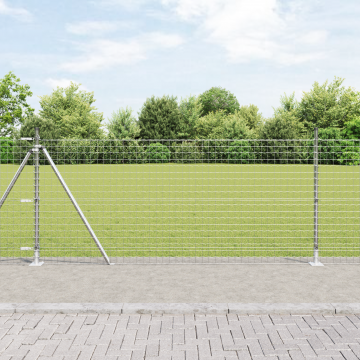 Gossi piloni de gard cu placi de baza 13 buc Ø32mm 110cm otel galvanizat