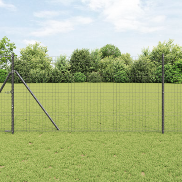 Gossi poste de gard 13 buc gri Ø32 mm 170 cm otel galvanizat