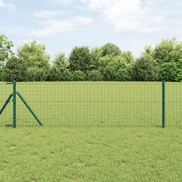 Gossi posti de gard 7 pcs verde Ø32 mm 100 cm otel galvanizat