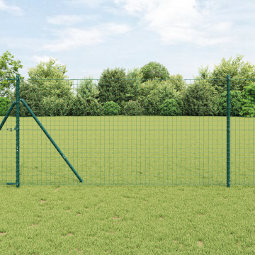 Gossi posturi de gard 13 buc verde Ø32 mm 190 cm otel galvanizat