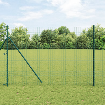 Gossi posturi de gard 13 buc verde Ø32 mm 210 cm otel galvanizat