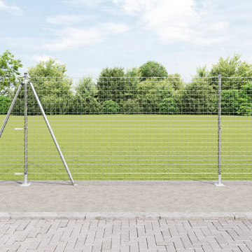 Gossi posturi de gard cu placi de baza 7 buc Ø32mm 68,5cm otel zincat