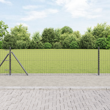 Gossi posturi de gard cu placi de baza 7 pcs Ø32mm 50cm otel galvanizat